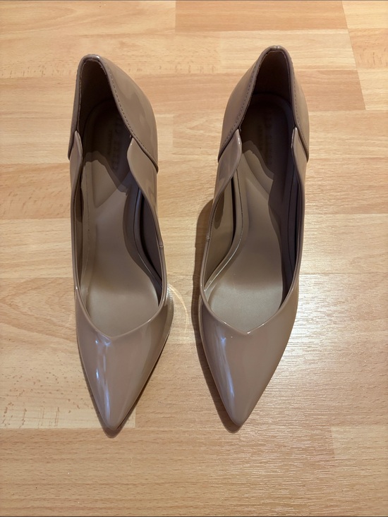 Ted Baker Shoes - Ted Baker Glossy Nude Patent Pointed Toe Pumps